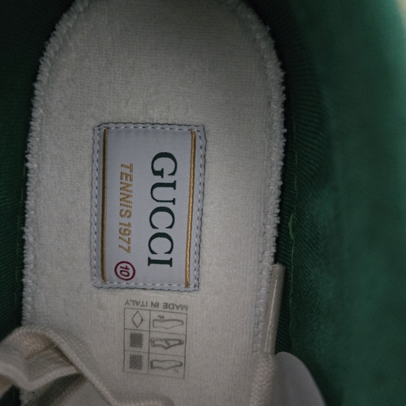 $790 GUCCI TENNIS 1977 DENIM GG PRINT GUCCI UK 10 US 11 EU 44 BNIB - Picture 6 of 7